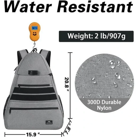 Tennis Bags for Men & Women, Large Waterproof Durable Tennis Backpack